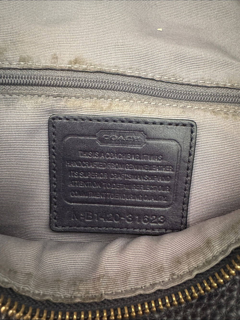 Coach Black Purple Pebbled Leather Shoulder Hobo Bleeker - Picture 8 of 8